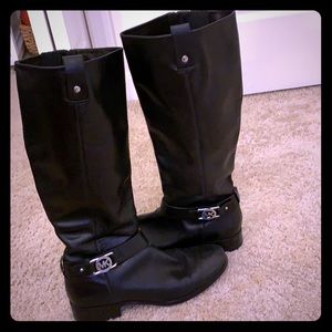 Michael Kors- Black Leather Riding Boots